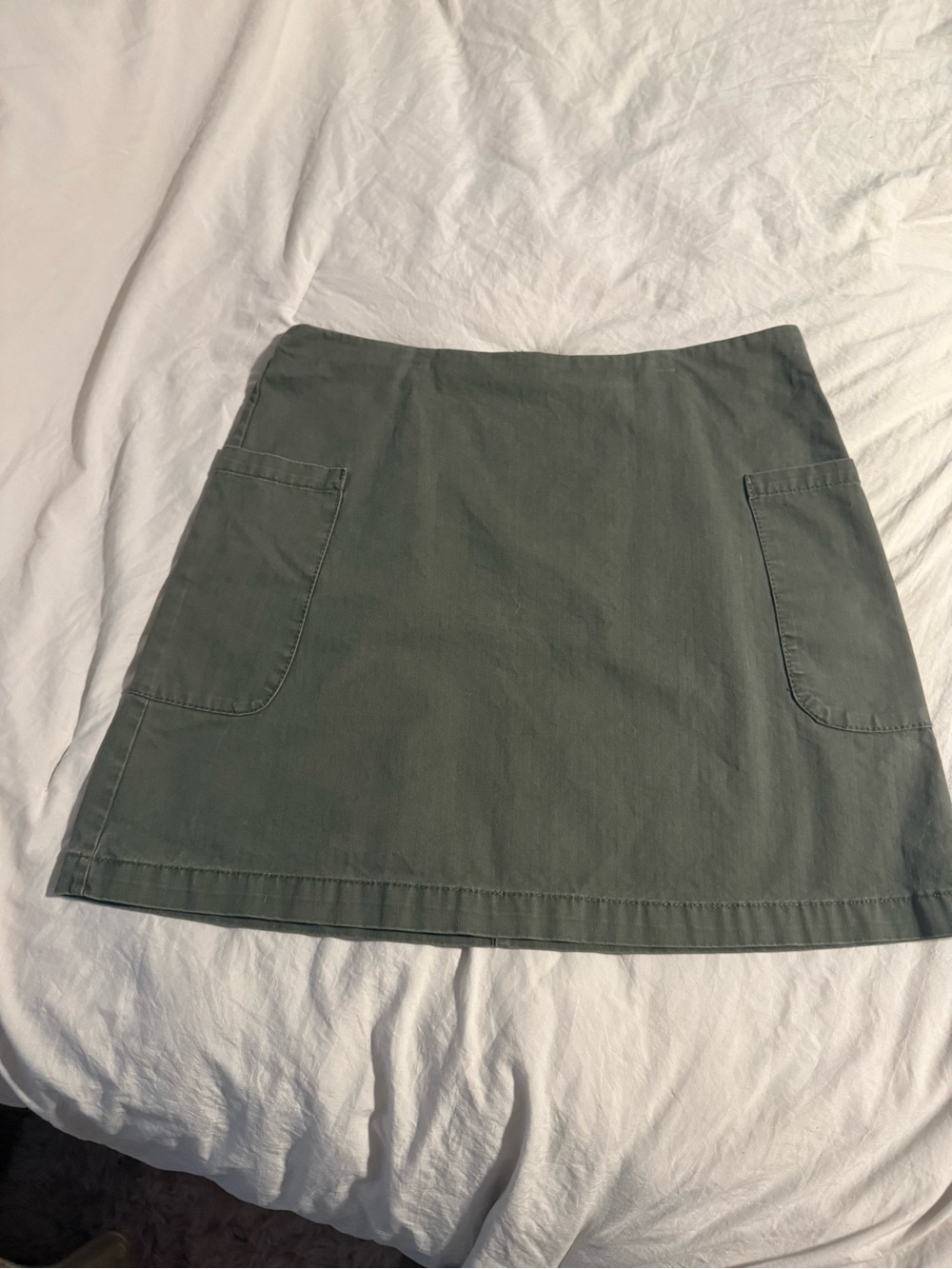 a new day Olive Green Mini Skirt with Patch Pockets